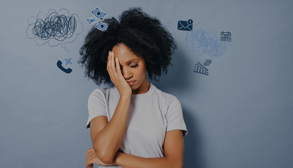 Image showing a business owner stressed out.