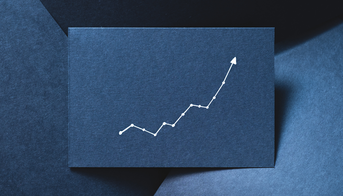 An image showing a bar scaling upwards, representing business growth.